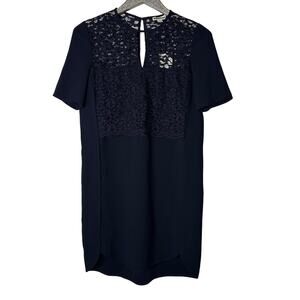 Whistles Leila Lace Dress Navy Blue NEW